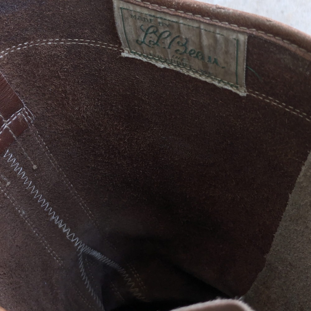 L.L. Bean Duck Boots Men 9 M Btown Leather Rubber - Picture 3 of 16
